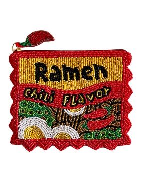 Lily Posh Ramen Coin Purse, Spicy Chili Ramen Beaded Bag